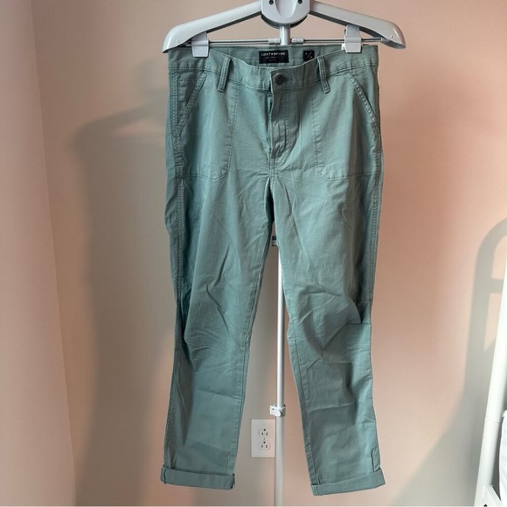 Lucky Brand Teal Cargo Pants 8 29 NWT Cropped Utility Gorpcore 26.5" Inseam
